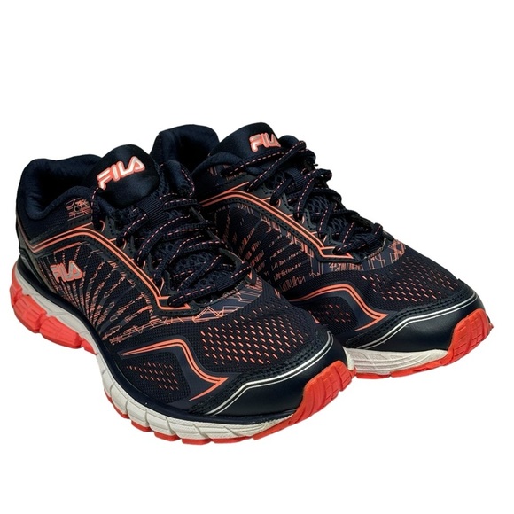 Fila Memory Foam Cool Max Memory Maranello Navy Orange Womens 8.5 Shoes Like New - Picture 7 of 10